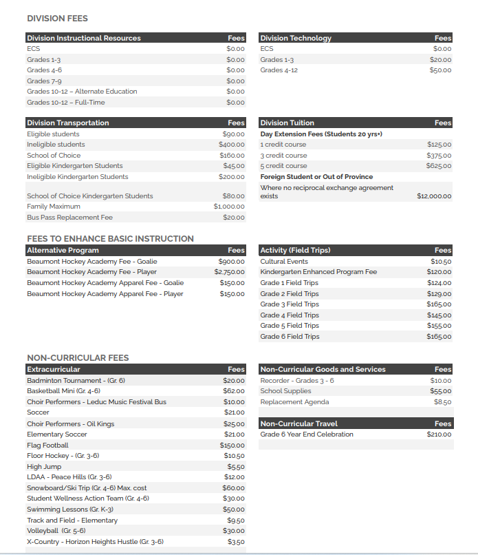 Student School Fee 2026.27